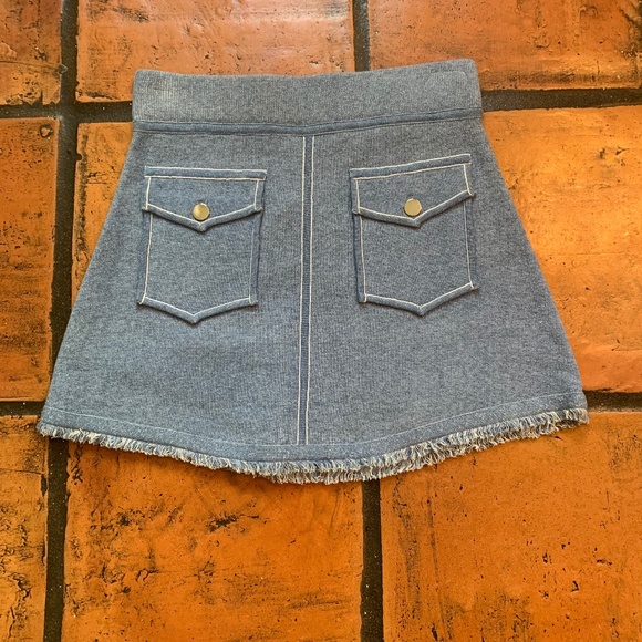 DEREK LAM 10 CROSBY KNITDENIM SKIRT **NWT**
